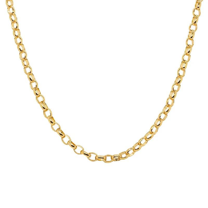 friendship necklaces for women-9ct Yellow Gold Oval Belcher Chain