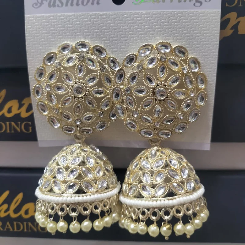 trendy earrings for women-Manisha Jewellery Kundan Jhumki Earrings