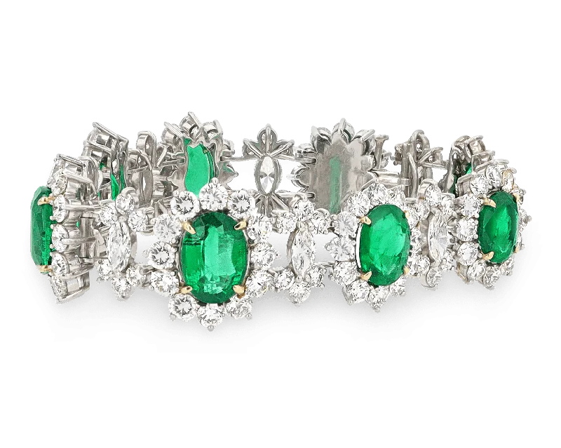 rhinestone bracelets for women-Emerald Bracelet, 23.38 Carats