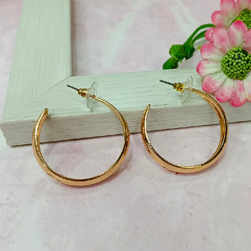 silver earrings with diamonds-Infinity Jewels Gold Plated Hypoallergenic Nickel Free Hoop Earrings