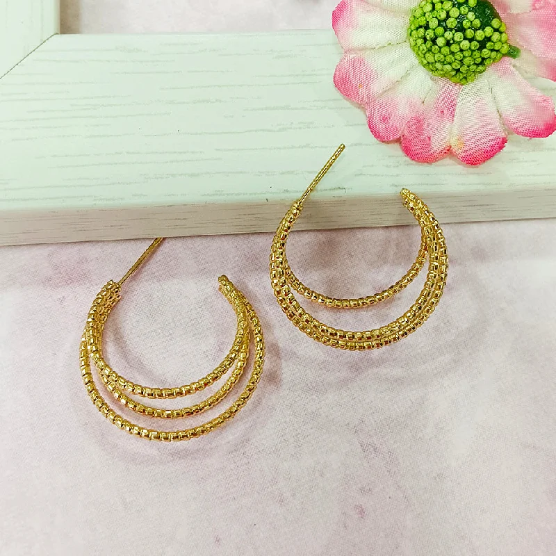 pearl drop earrings for women-Infinity Jewels Gold Plated Hypoallergenic Nickel Free Hoop Earrings