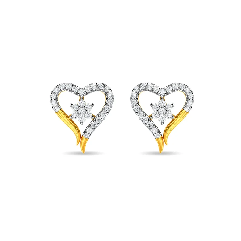 pearl drop earrings for women-Olive Heart Earring