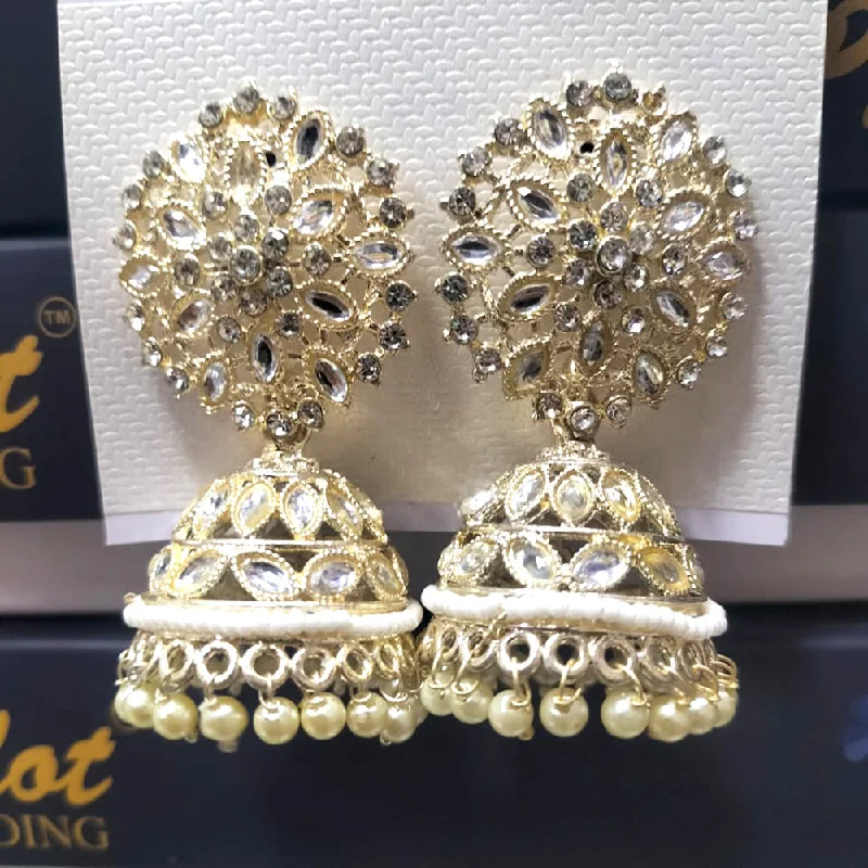 chunky earrings for women-Manisha Jewellery Kundan Jhumki Earrings