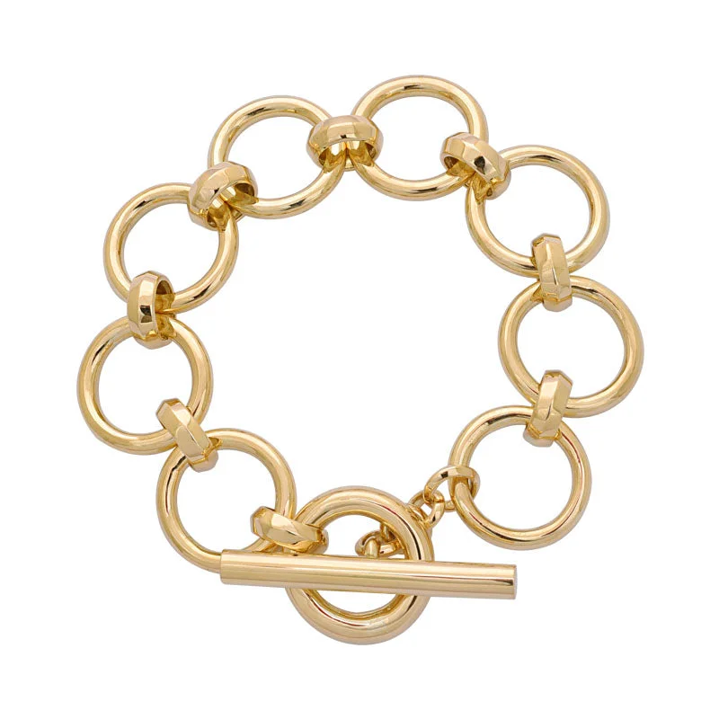 adjustable bangles for women-Toggle Bracelet - Gold