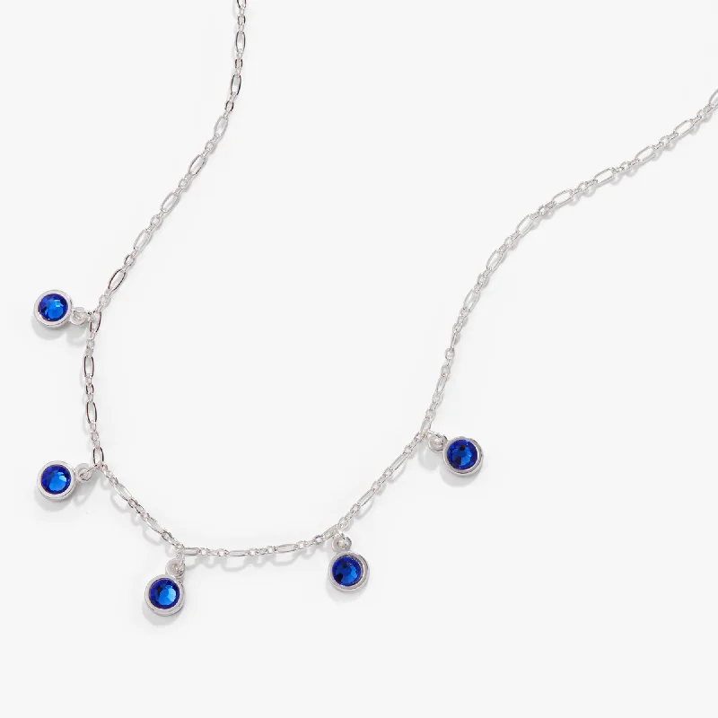 round pendants necklaces for women-Multi-Crystal Necklace, Sapphire