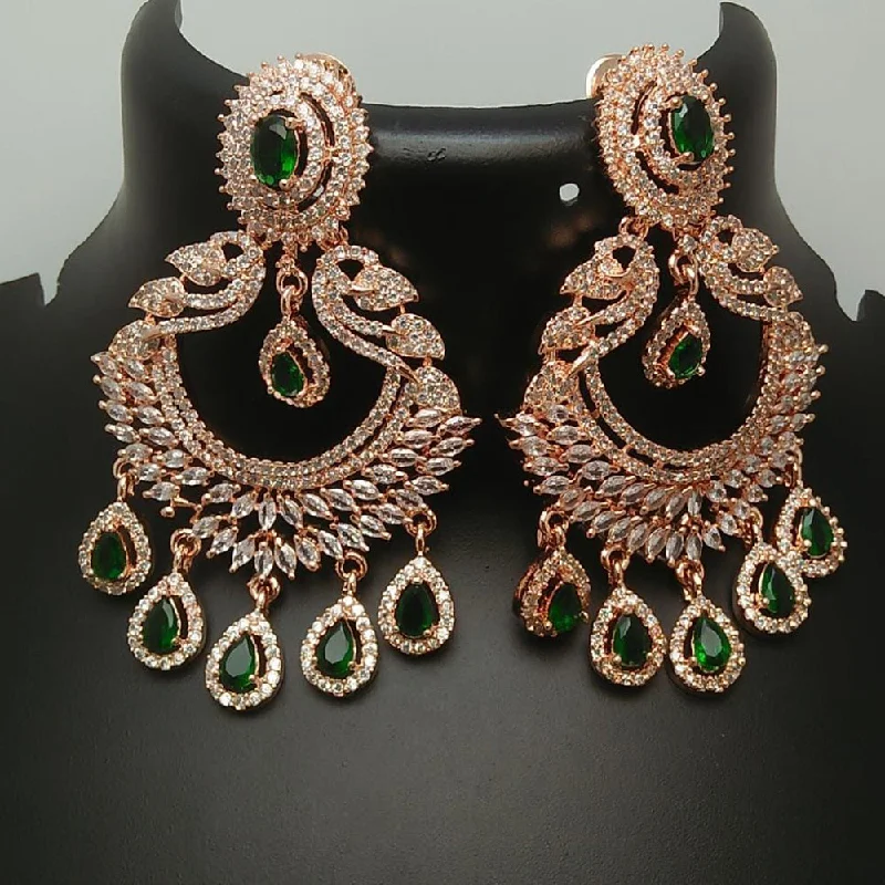 gemstone earrings for women-Manisha Jewellery Gold Plated AD Dangler Earrings