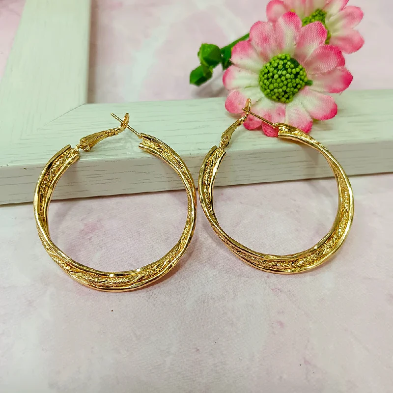 large gold earrings for women-Infinity Jewels Gold Plated Hypoallergenic Nickel Free Hoop Earrings