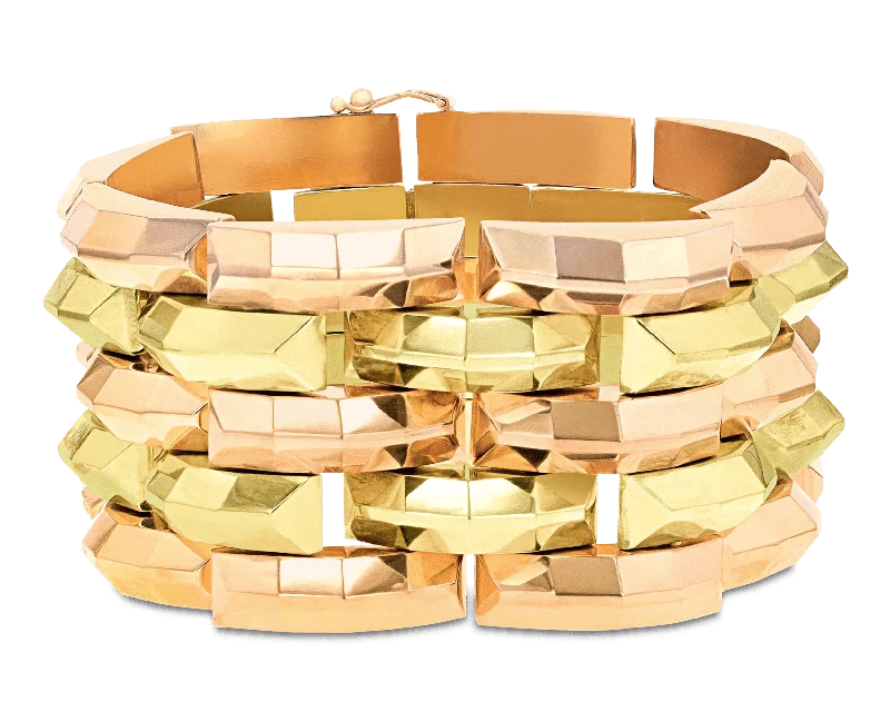 rose gold cuff bangles for women-Retro Gold Cuff Bracelet