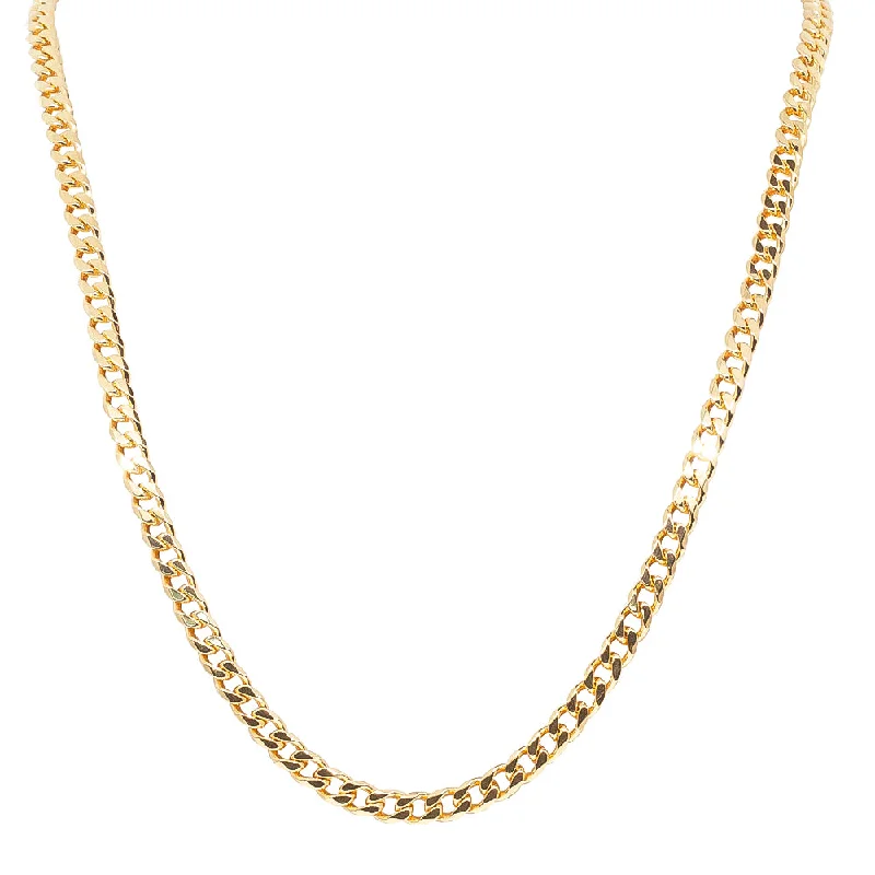 infinity pendant necklaces for women-9ct Yellow Gold Concave Bevel Curb Chain