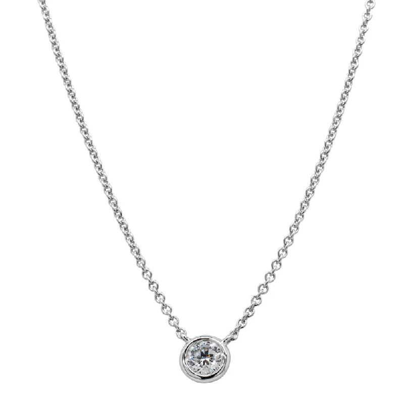 heart necklaces for women-18ct White Gold .18ct Diamond Natalia Pendant