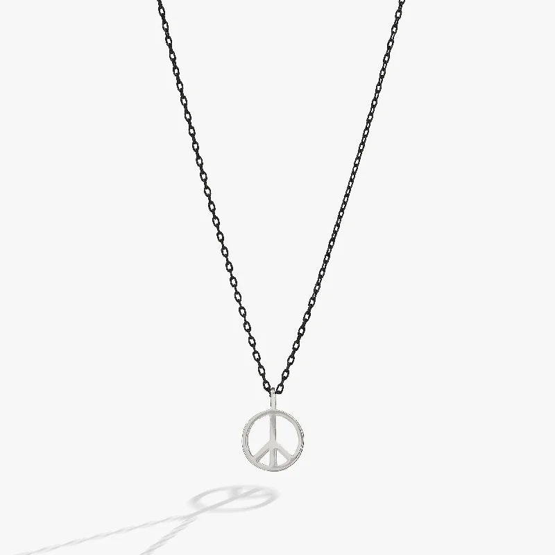 elegant pendant necklaces for women-Nostalgia Peace Sign Necklace