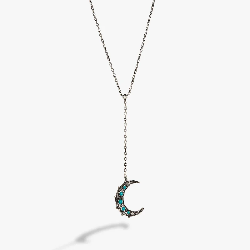 women’s personalized jewelry necklaces-Turquoise Lariat Necklace