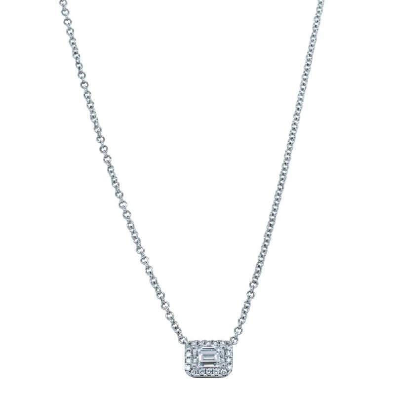 silver heart necklaces for women-18ct White Gold .50ct Diamond Necklace