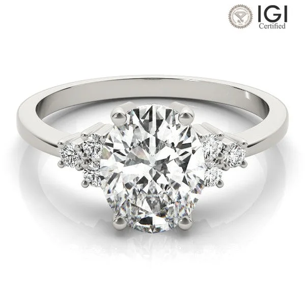 cubic zirconia wedding rings-Alexandria Oval Lab Grown Diamond Engagement Ring IGI Certified