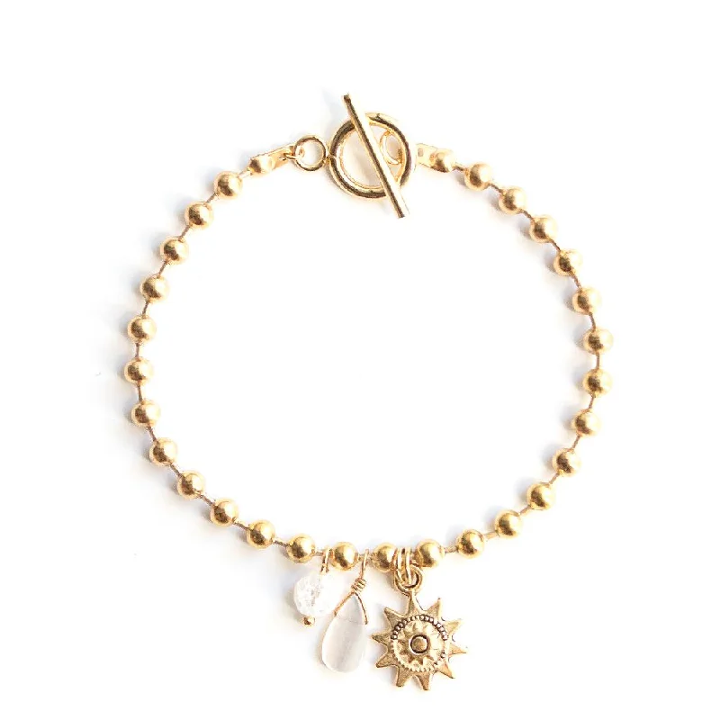 wedding bracelet sets for women-Gold Plated Aube Bracelet