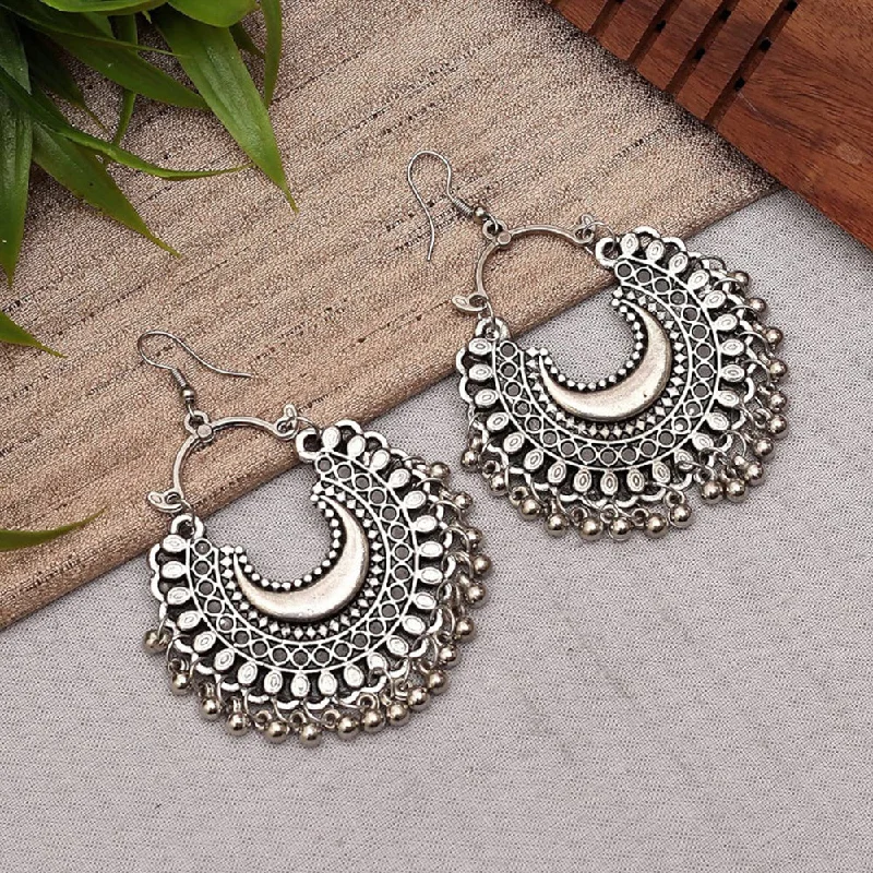 dangle earrings for women-Bevy Pearls Silver Plated Dangler Earrings