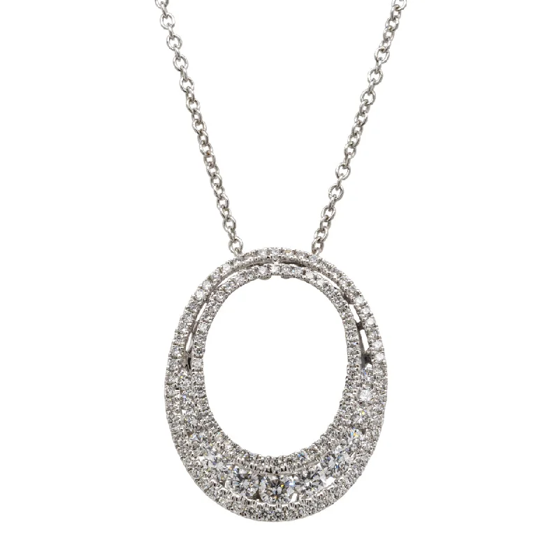 celebrity-style necklaces for women-18ct White Gold .82ct Diamond Pendant