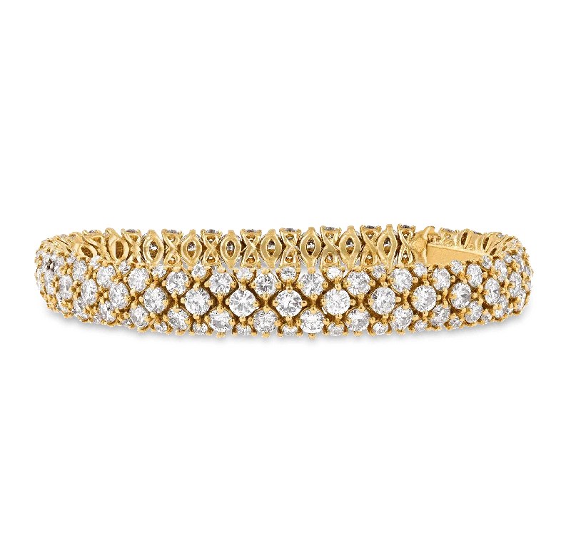 silver cuff bracelets for women-Diamond Bombe Bracelet, 14.25 Carats