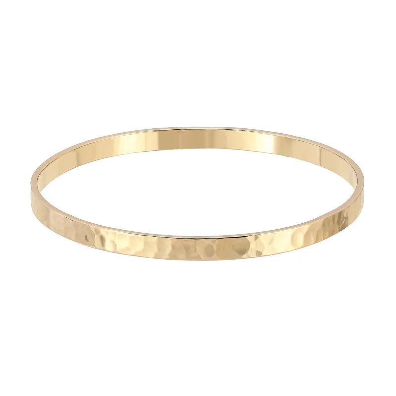 thin bangle bracelets for women-Gold Plated Hammered Bangle