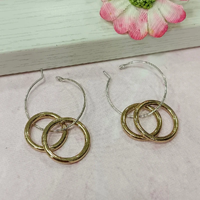 butterfly gold earrings for women-Infinity Jewels Gold Plated Hypoallergenic Nickel Free Hoop Earrings