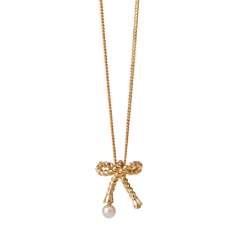 rose gold necklaces for women-Karen Walker Love Knot Necklace - 9ct Yellow Gold