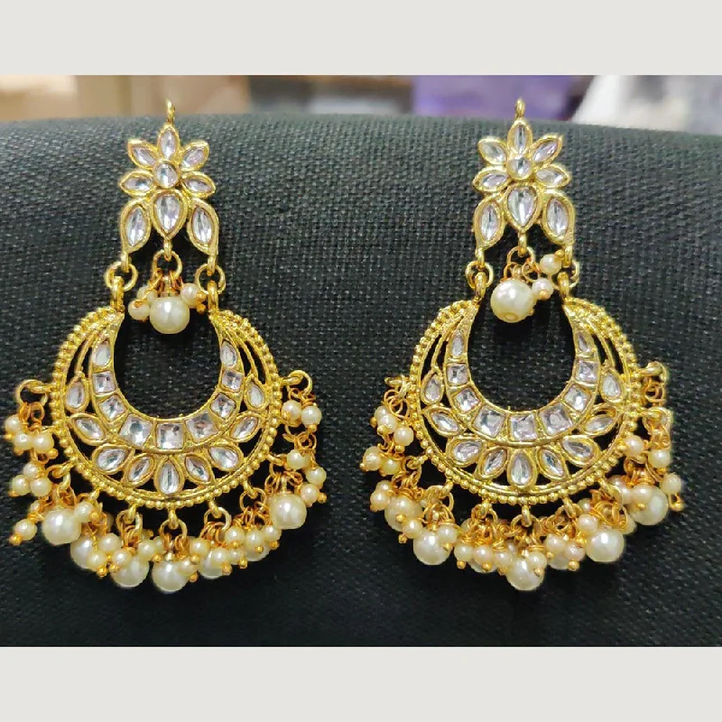 bridal earrings for women-Shreeji Gold Plated Dangler Earrings