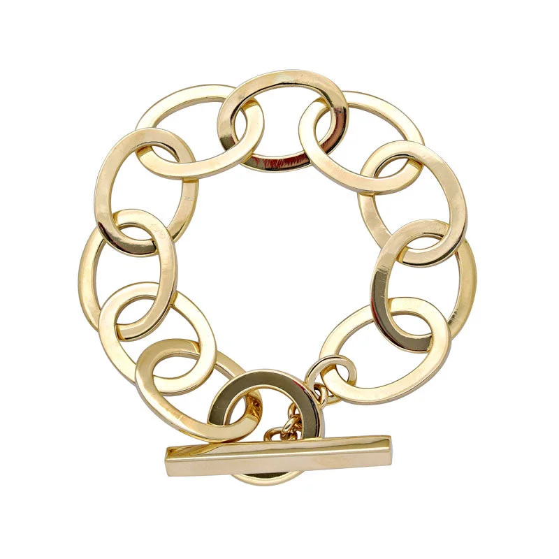 silver bangles for women-Toggle Bracelet - Gold