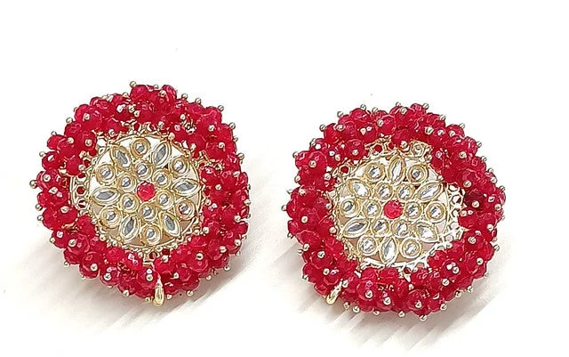 statement hoop earrings for women-Bhavi Jewels Gold Plated Stud Earrings