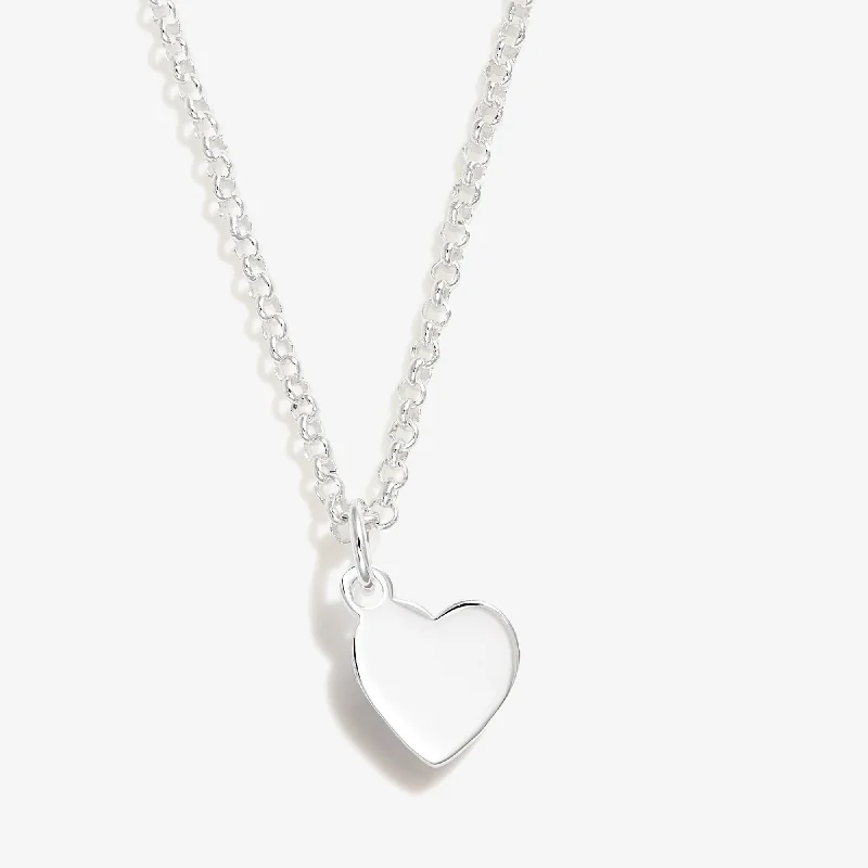 textured necklaces for women-Small Heart Charm Necklace, 19''