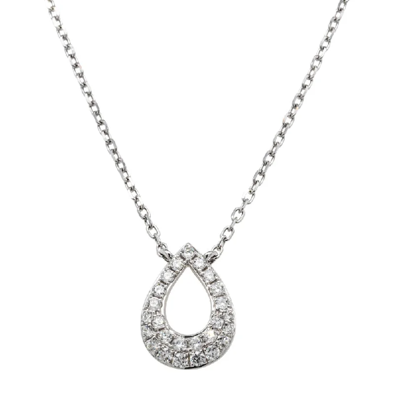 engraved necklaces for women-18ct White Gold .38ct Diamond Pendant