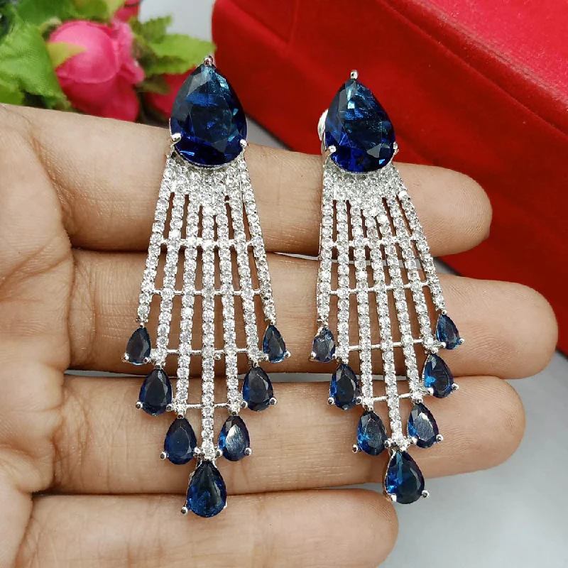 vintage earrings for women-Manisha Jewellery Silver Plated Crystal Stone Dangler Earrings