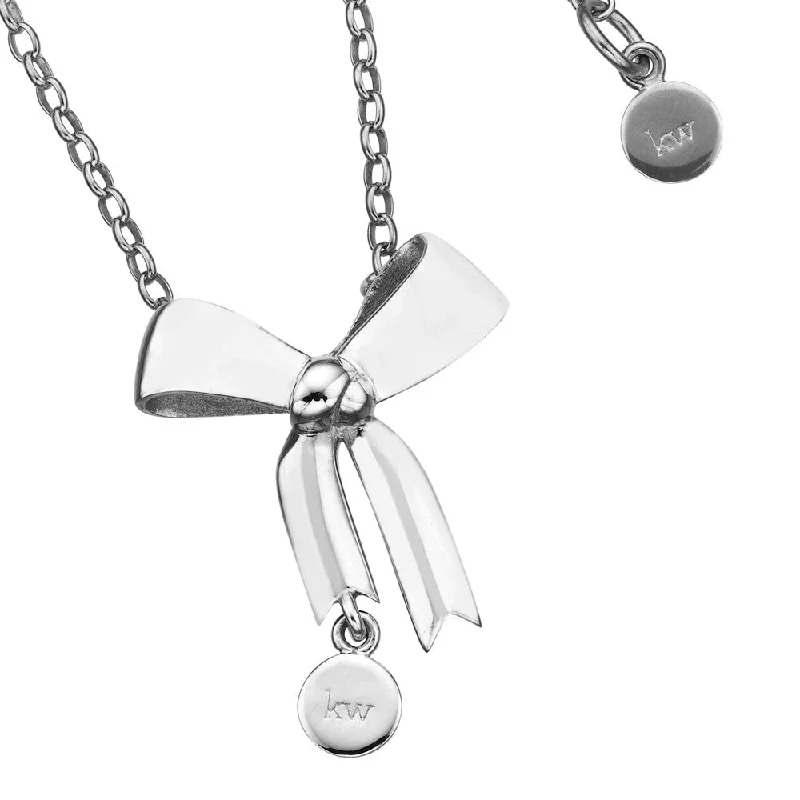 heart-shaped necklaces for women-Karen Walker Bow Necklace - Sterling Silver