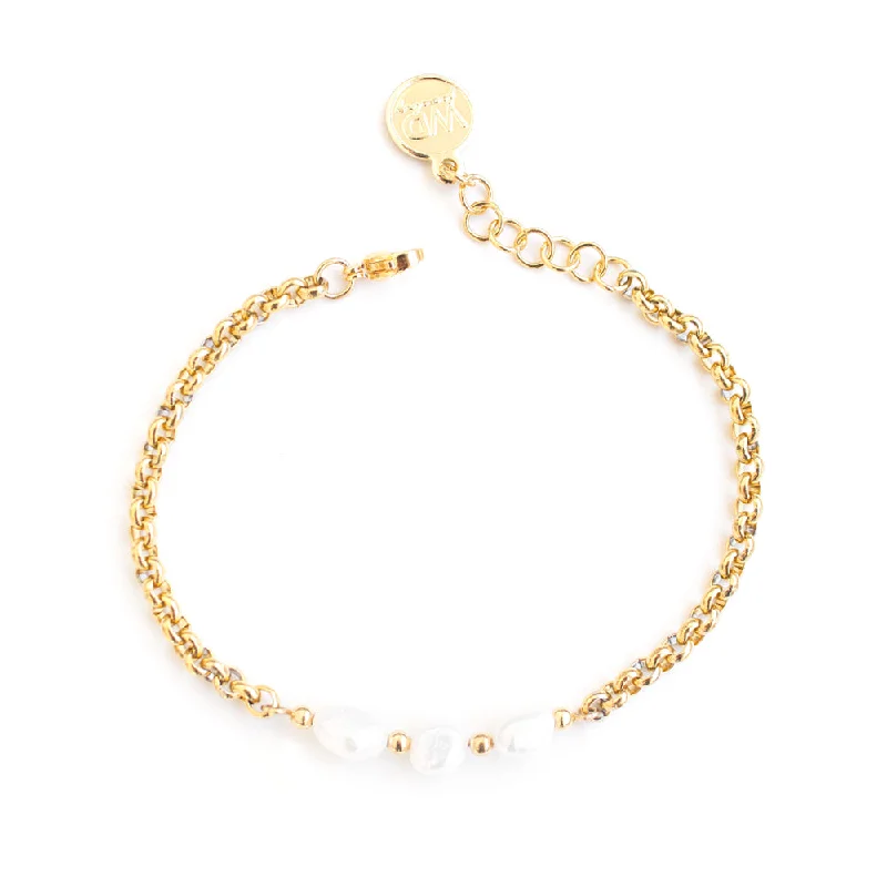 stylish charm bracelets for women-Gold Plated Ivory Bracelet