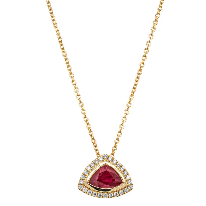 luxury diamond necklaces for women-18ct Yellow Gold 1.50ct Ruby & Diamond Isla Pendant