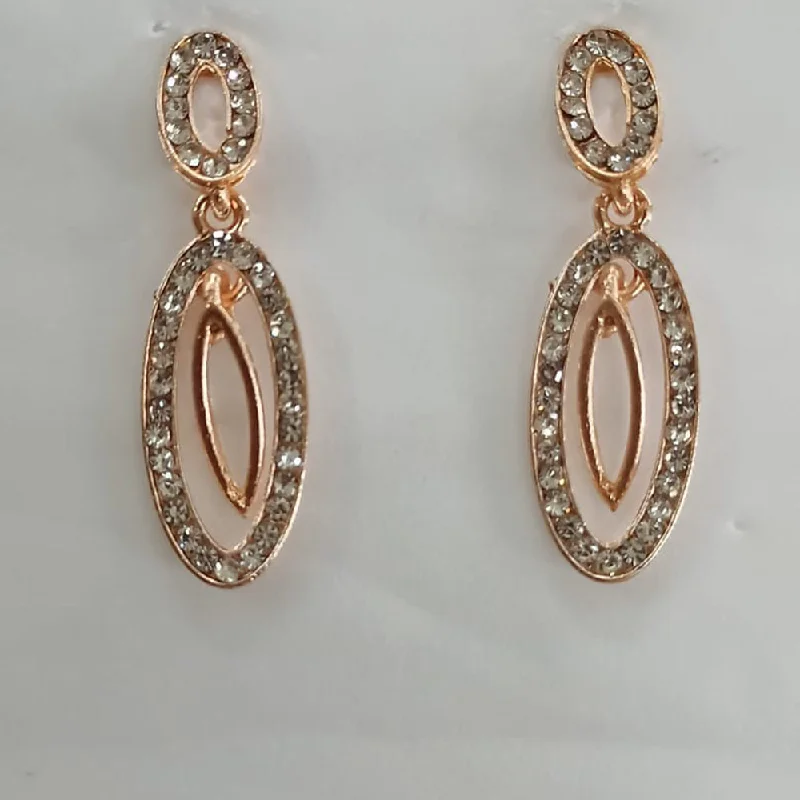 rose gold earrings for women-Khushboo Jewellers Austrian Stone Dangler Earrings