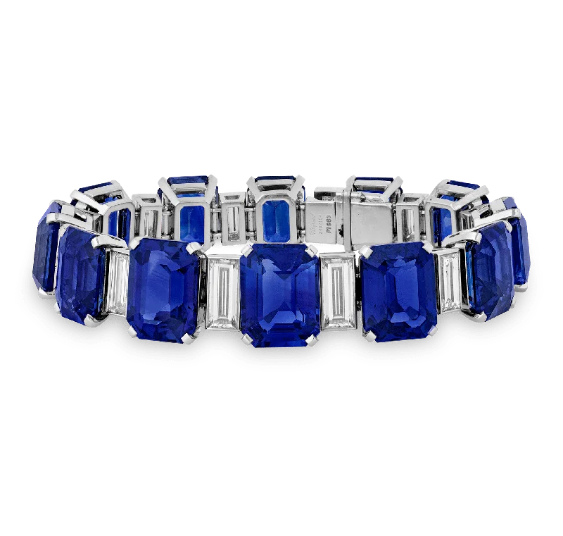 trendy bracelets for women-Chopard Ceylon Sapphire and Diamond Bracelet, 85.53 Carats