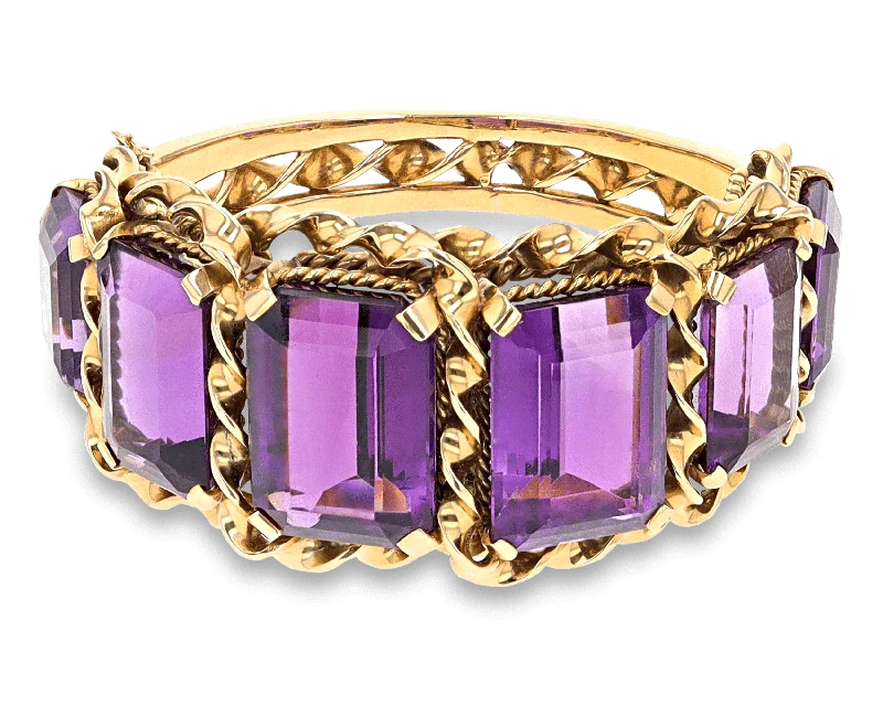 large bangles for women-Retro Amethyst Bracelet