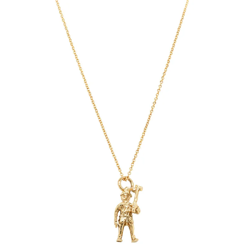 custom necklaces for women-Deja Vu 9ct Yellow Gold Woodsman Necklace