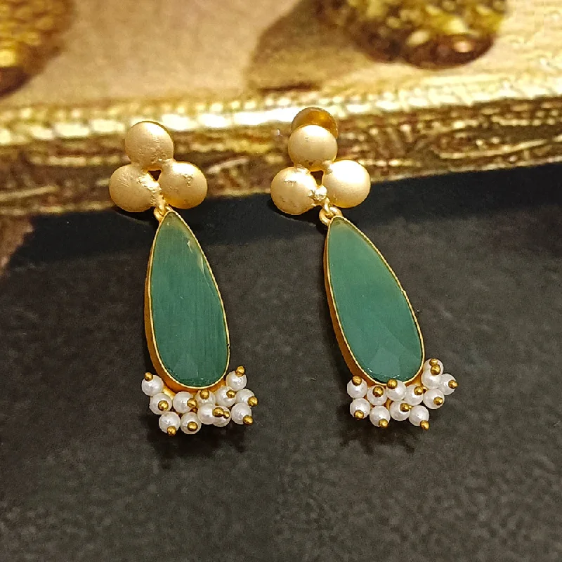 vintage diamond earrings for women-Bhavi Jewels Gold Plated Crystal Dangler Earrings