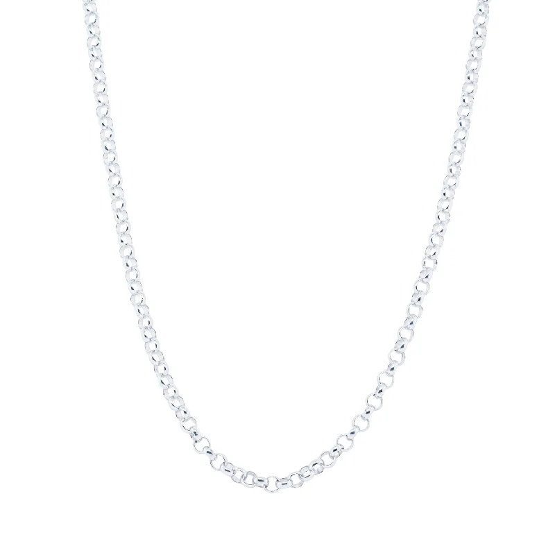 minimalist necklaces for women-Sterling Silver Round Belcher Chain