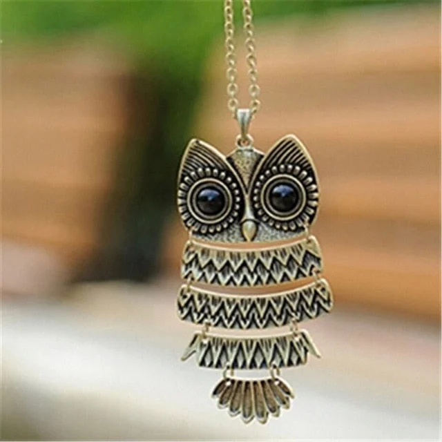 sterling silver necklaces for women-Antique Bronze Owl Pendant Necklace - Fashion Jewelry