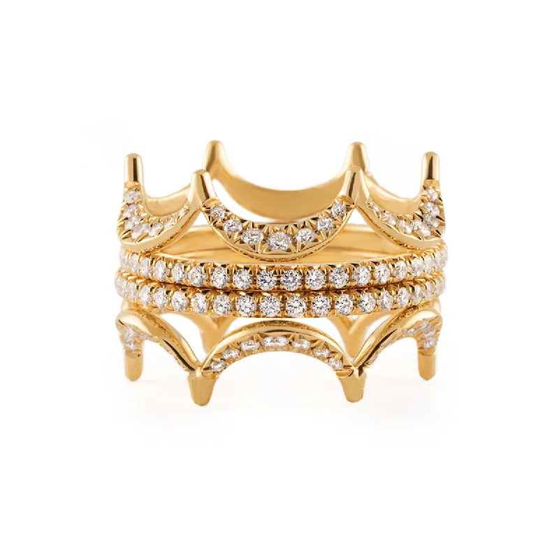 handmade rings for women-Jado Crown -  Sunshine Quartet