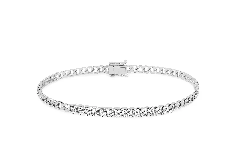 unique bangles for women-Diamond Curb Chain Bracelet