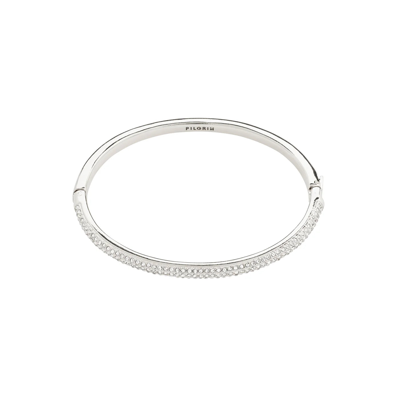 silver bangles for women-Focus Silver Plated Crystal Bangle