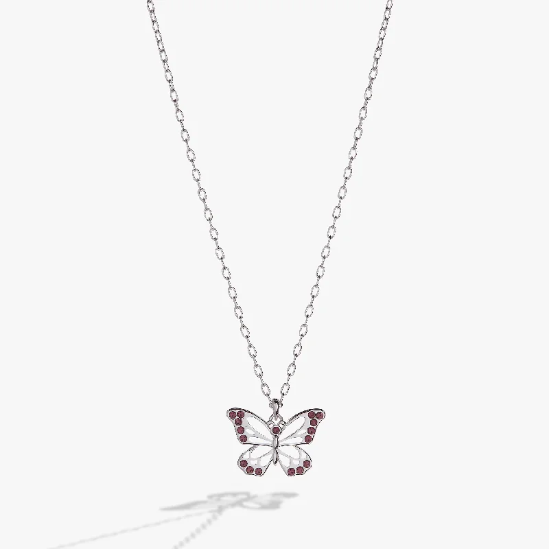 classic necklaces for women-Butterfly and Crystal Necklace