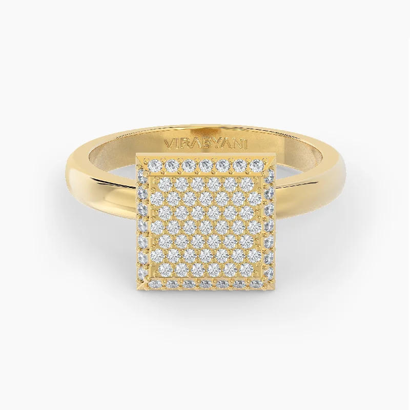 pearl rings for women-Square Shaped AMoré Pavé Ring With 0.60 ct. Diamonds