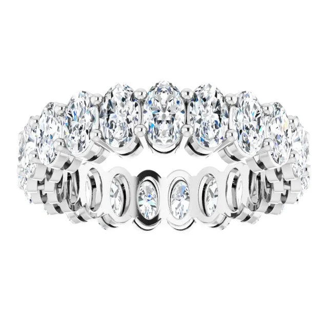 promise rings for women-4.41 ct. Oval Diamond Eternity Band