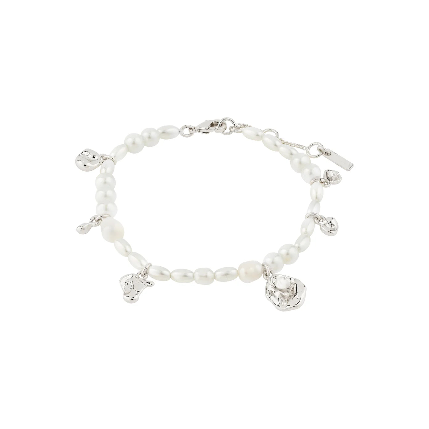 custom charm bracelets for women-Intent Silver Plated Pearl Bracelet