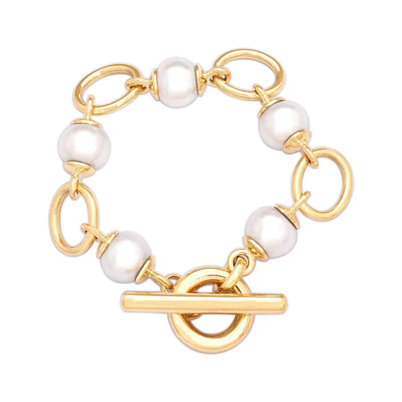 bangles for wedding for women-Toggle Bracelet- South Sea Pearl