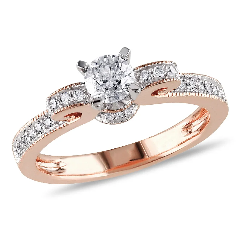 high-end engagement rings-Mimi & Max 1/2ct TW Diamond Engagement Ring 14k Rose Gold